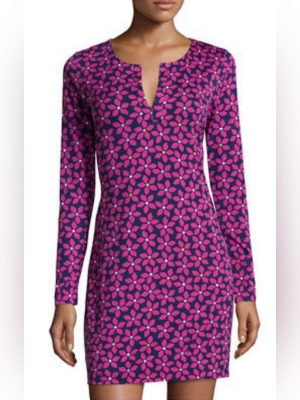 Diane von Furstenberg Cotton Silk Floral Check Rose “Reina” Dress sz14 MSRP $348